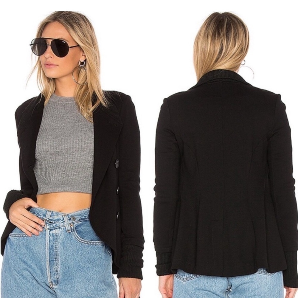 Bailey 44 Britto Wool Military Jacket XS Black Funnel Neck Classic Fall Minimal